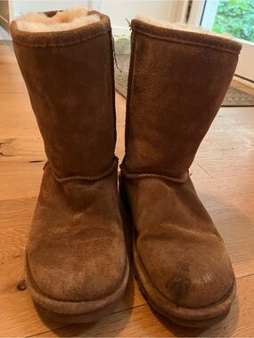 BearPaw Chestnut Suede Shearling-Lined Boots
